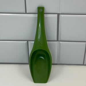 Vintage Foley Avocado Green Nylon 1/4 Cup Measuring Scoop Long Handle Retro